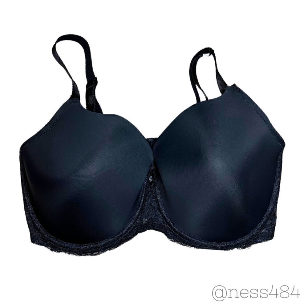 Parfait‎ by Affinitas Black Lace Trim Full Coverage Underwire Bra 38FF
